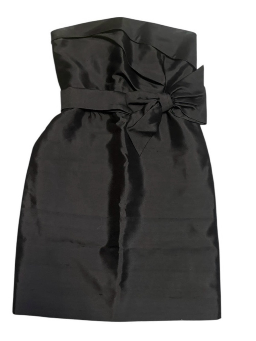 KATE SPADE Dress Strapless 100% Silk Bow Cocktail Party Black Mini Size 2 NWOT